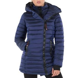 Canada Weather Gear Insulated Parka Winter Coat Large Indigo Blue